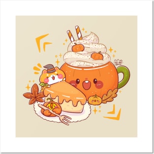 Pumpkin Spice Latte and Cake Posters and Art